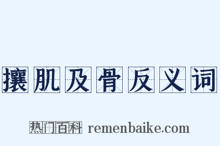 攘肌及骨反义词是什么意思的图片
